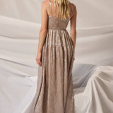 Metallic Corset Maxi Dress