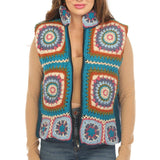Crochet Mandala Fleece Lined Vest 