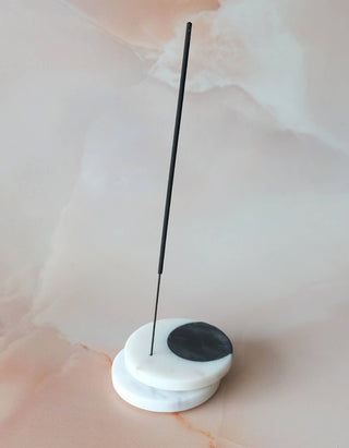 Crescent Moon Marble Incense Holder