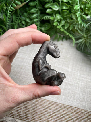 Silver Sheen Obsidian Baby Dinosaur