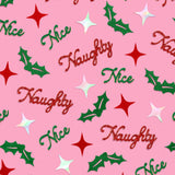 The Naughty or Nice 200 Piece Confetti on a pink background.