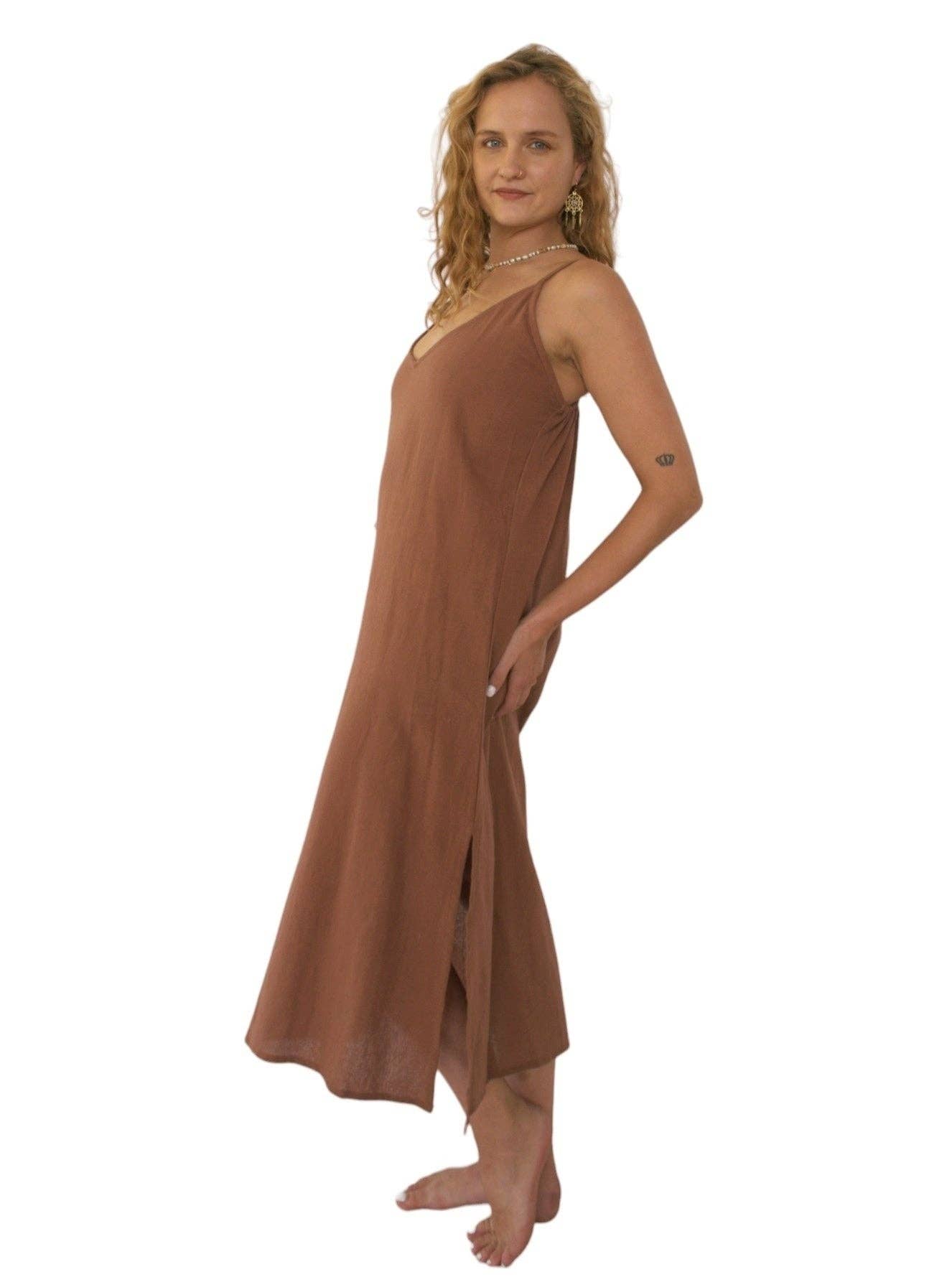 Organic Cotton Naturally Dyed Dress Terracotta Organic Cotton Naturally Dyed Dress Terracotta