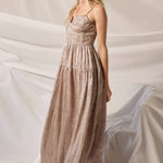 Metallic Corset Maxi Dress