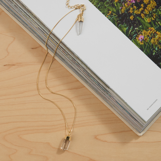 Mini Crystal Pendulum Necklace: Clear Quartz