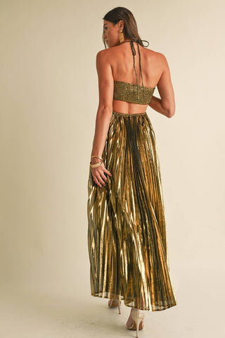 Metallic Gold Maxi Dress