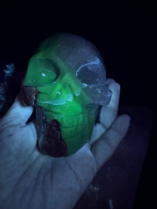 UV Reactive Volcanic Agate Crystal Skull