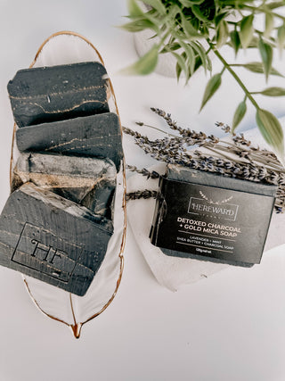 Charcoal + Gold Mica All-Natural Soap