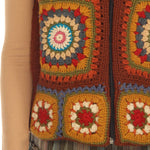 Crochet Mandala Fleece Lined Vest 