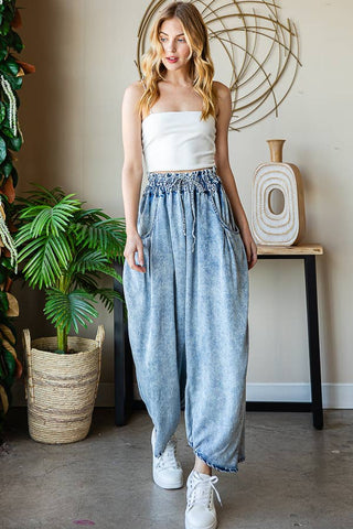 Washed Tencel Baggy Jogger Pants