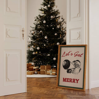 Let's Get Merry Santa | Christmas Wall Art | Home Decor