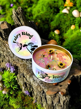 Fairy Ring Candle | Magnolia & Peony Scent | Crystals