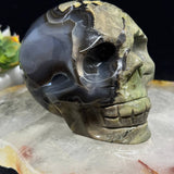 Rare Green & Red Uv Reactive Volcanic Agate Skull