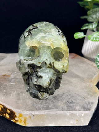 Prehnite Crystal Skull 