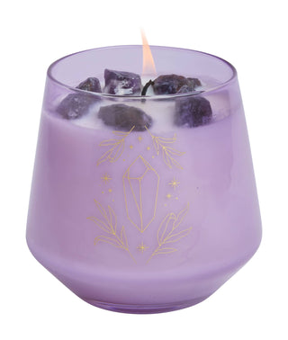 Amethyst Crystal Glass Candle