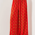 High Waist Floral Print Wide Leg Paperbag Pants