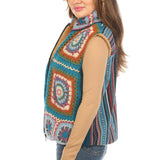 Crochet Mandala Fleece Lined Vest 