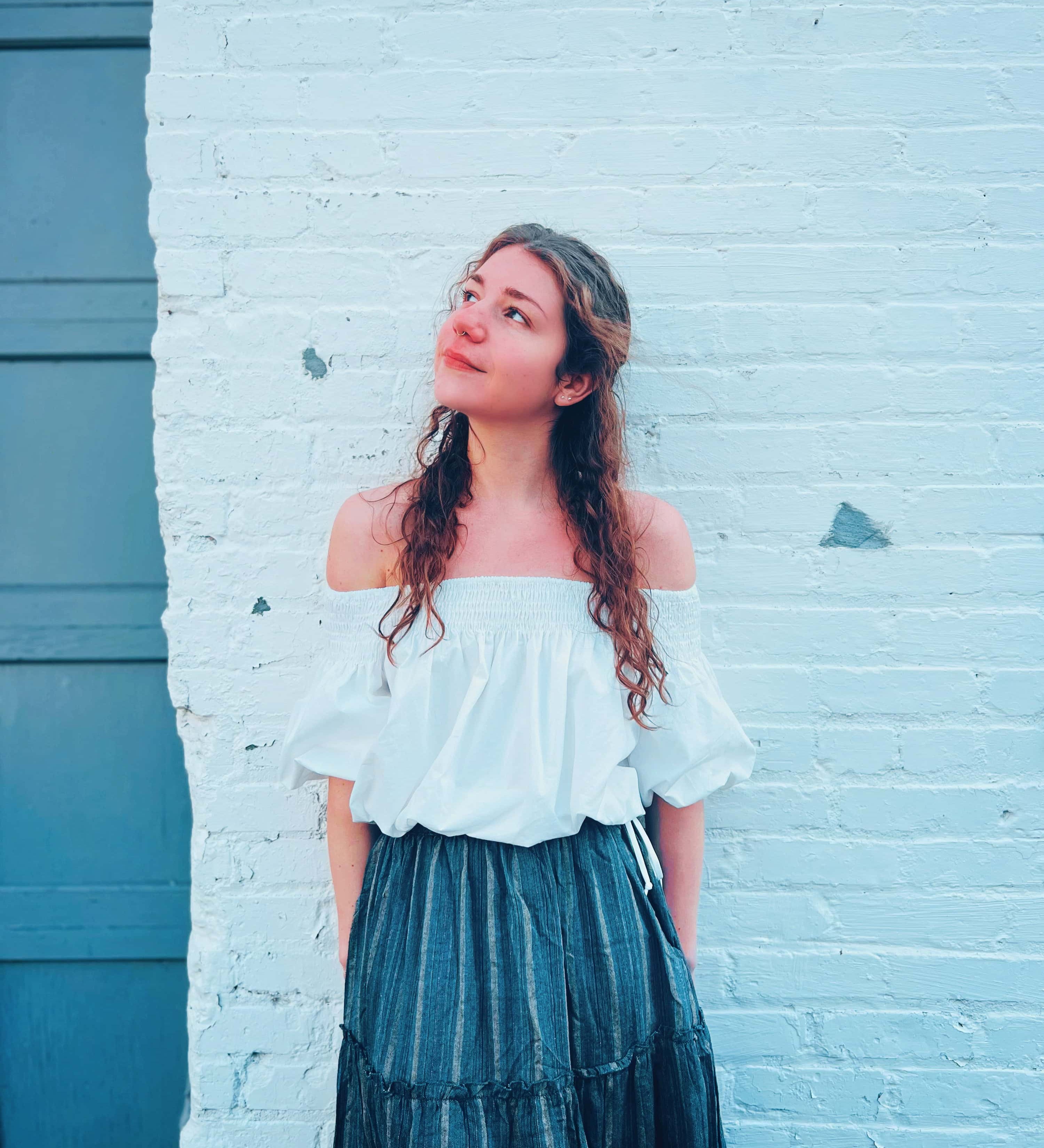 Off-the-Shoulder Top with Waist Drawstring
