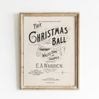 Vintage Christmas Wall Art Print | Christmas Ball