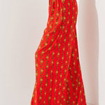 High Waist Floral Print Wide Leg Paperbag Pants