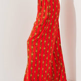 High Waist Floral Print Wide Leg Paperbag Pants
