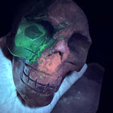 Rare Green & Red Uv Reactive Volcanic Agate Skull