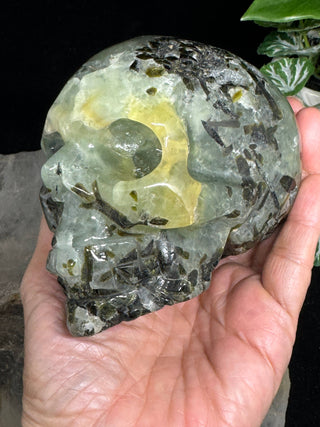 Prehnite Crystal Skull 