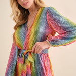 Disco Rainbow Wrap Dress