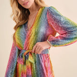 Disco Rainbow Wrap Dress