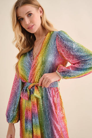 Disco Rainbow Wrap Dress