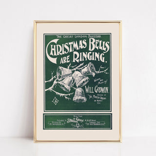 Green Vintage Christmas Wall Art | Christmas Home Decor