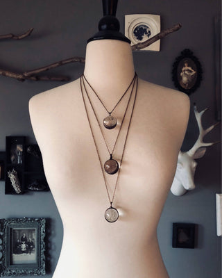 Crystal Ball Necklace in Copper- Clear Quartz