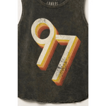 97 Crew Neck Racerback Cropped Graphic Tank Top