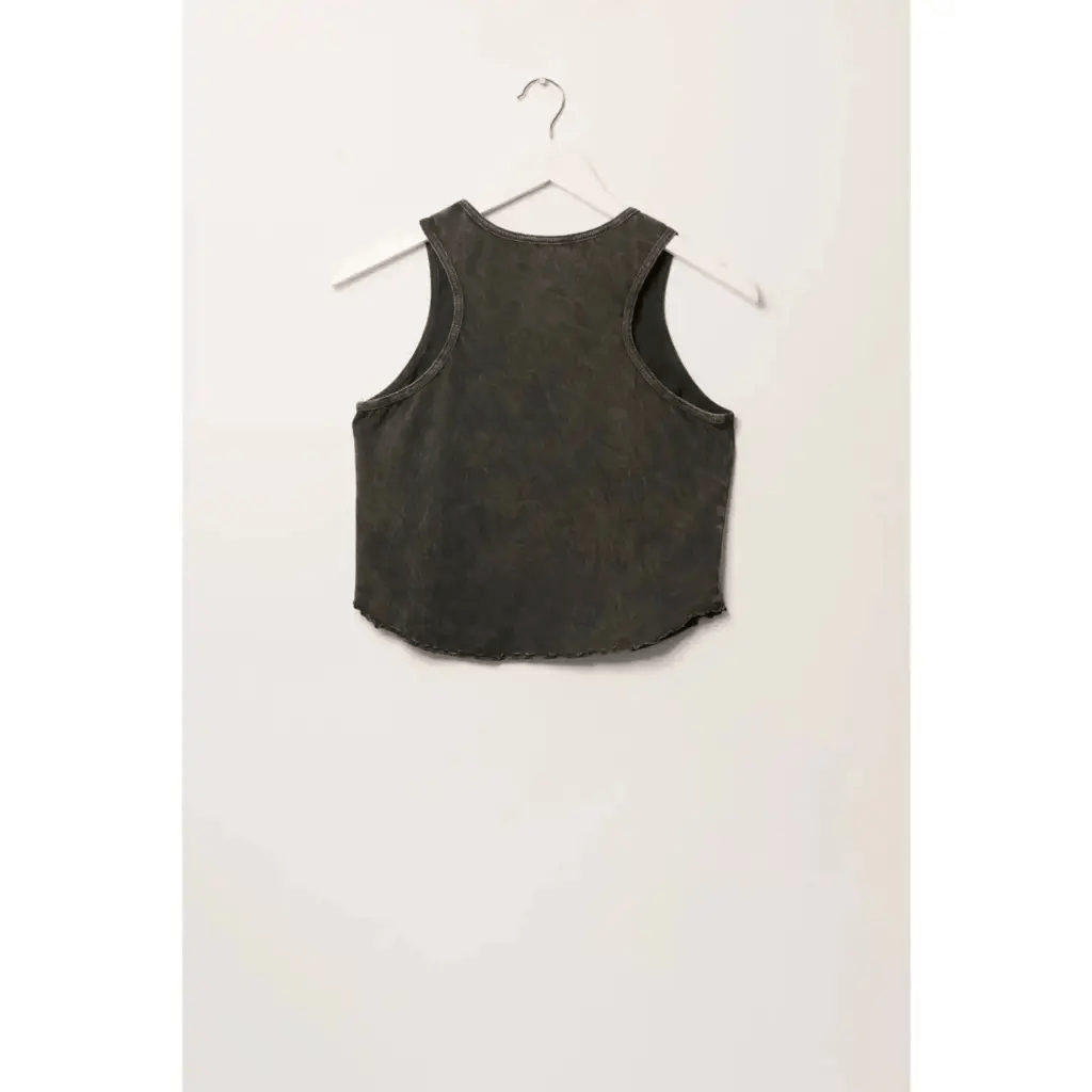 97 Crew Neck Racerback Cropped Graphic Tank Top