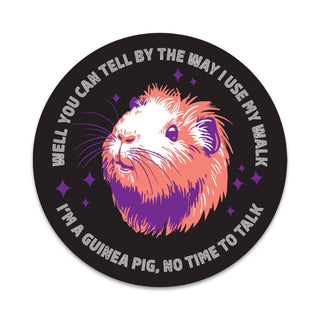 The Stayin' Alive Guinea Pig Sticker on a white background.