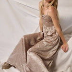 Metallic Corset Maxi Dress