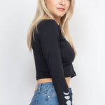 Moon Phases Cinched-Front Top