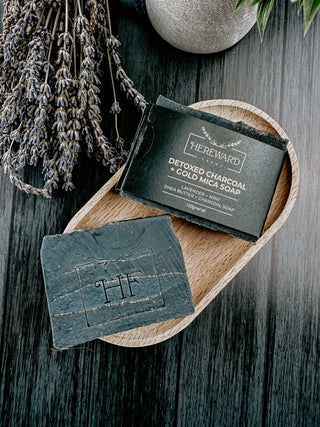 Charcoal + Gold Mica All-Natural Soap