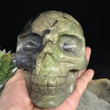 Rare Green & Red Uv Reactive Volcanic Agate Skull