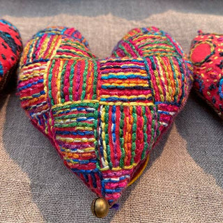 Heart Ornaments Embroidery Sampler