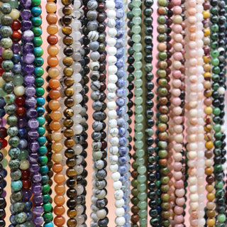 up close photo of mala beads hanging