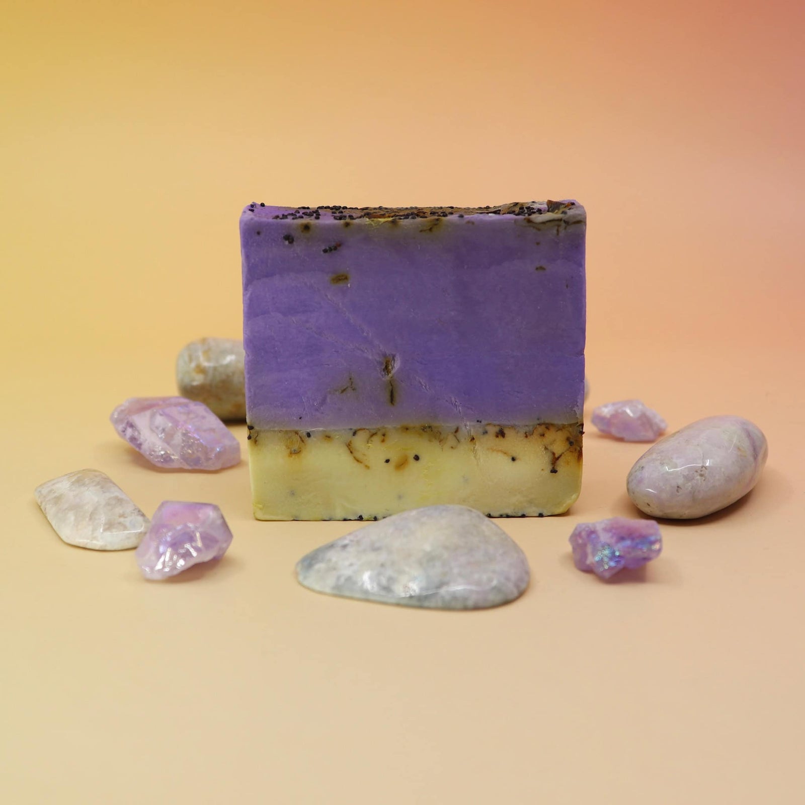 Handmade third eye chakra soap with kaolin clay and essential oils