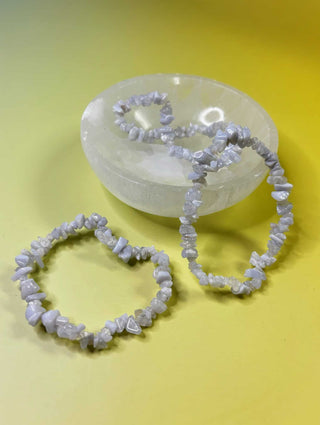 Blue Lace Agate Crystal Chip Bracelets