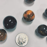 Natural Blue & Yellow Tiger Eye Spheres