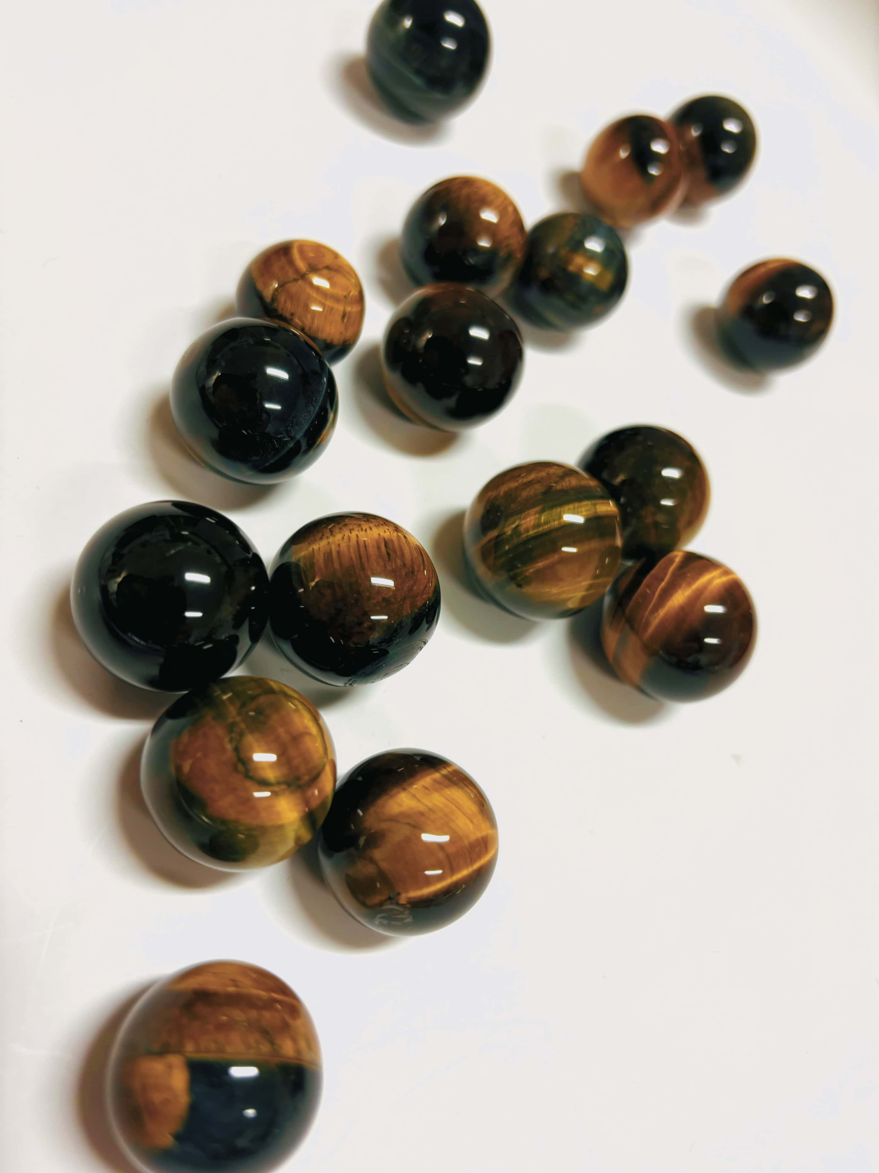 Natural Blue & Yellow Tiger Eye Spheres