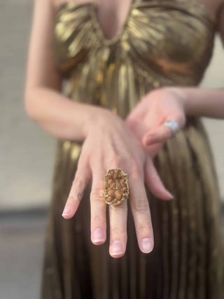 Druzy Citrine Ring