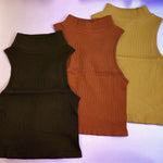 Sleeveless Turtleneck Crop Top