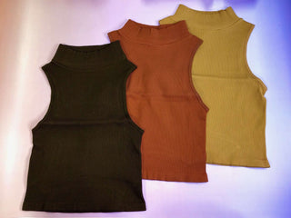 Sleeveless Turtleneck Crop Top