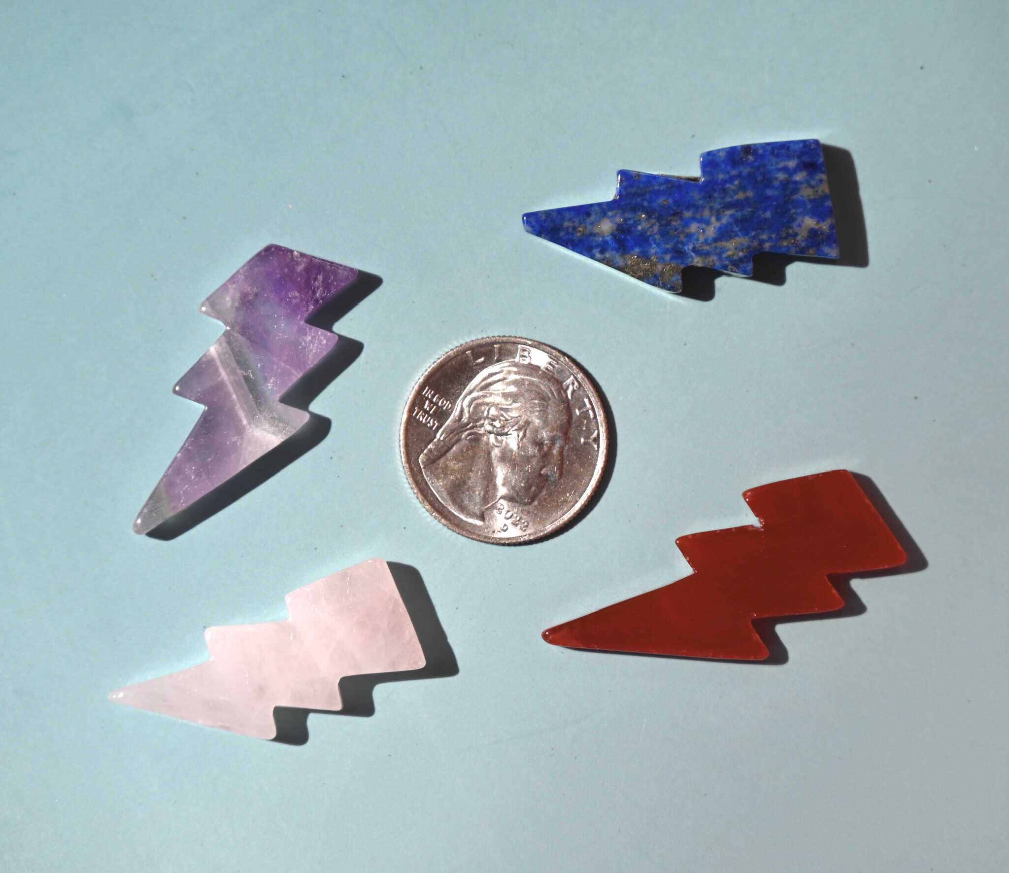 Lightning Bolts Assorted Gemstones 1 Inch
