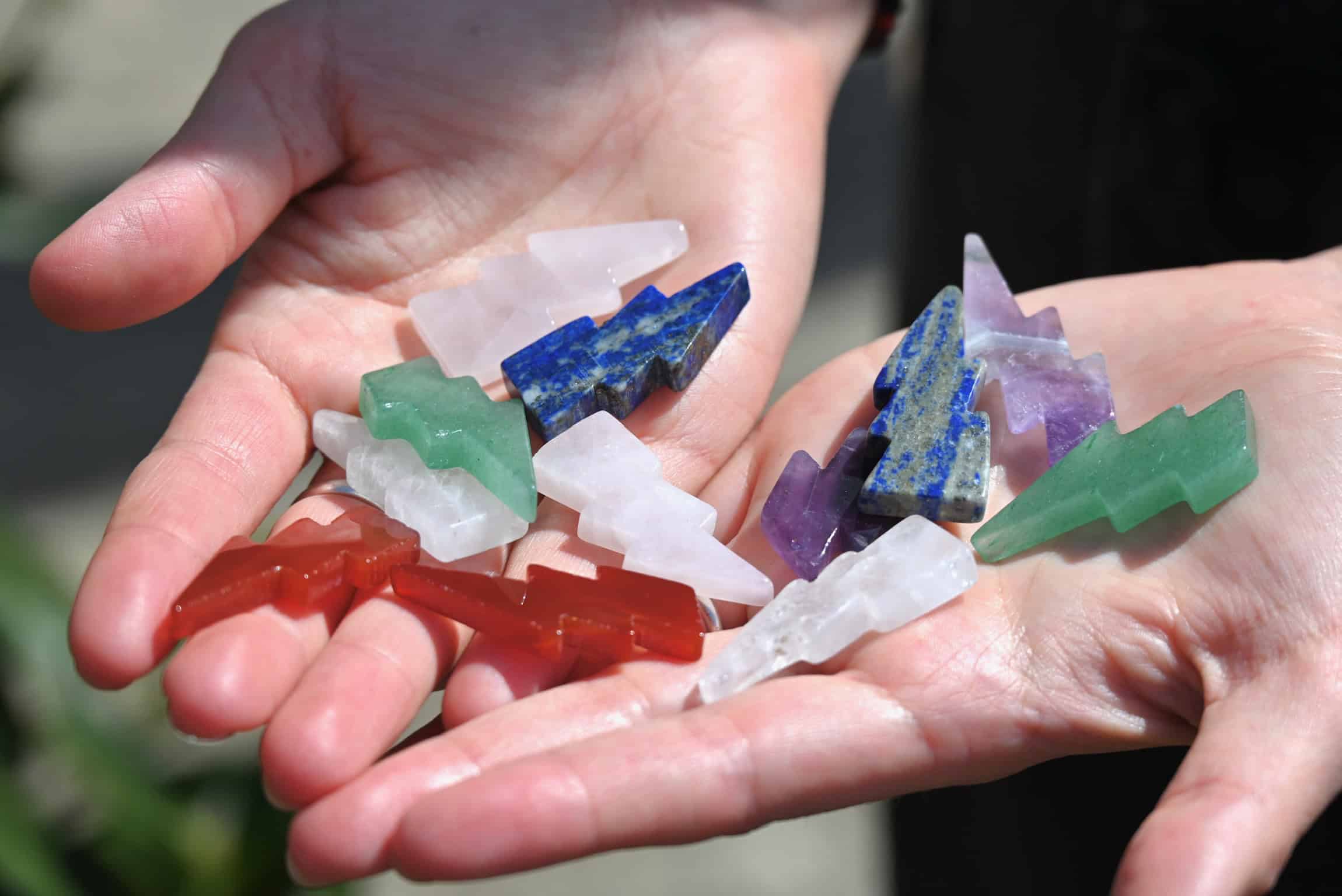 Lightning Bolts Assorted Gemstones 1 Inch