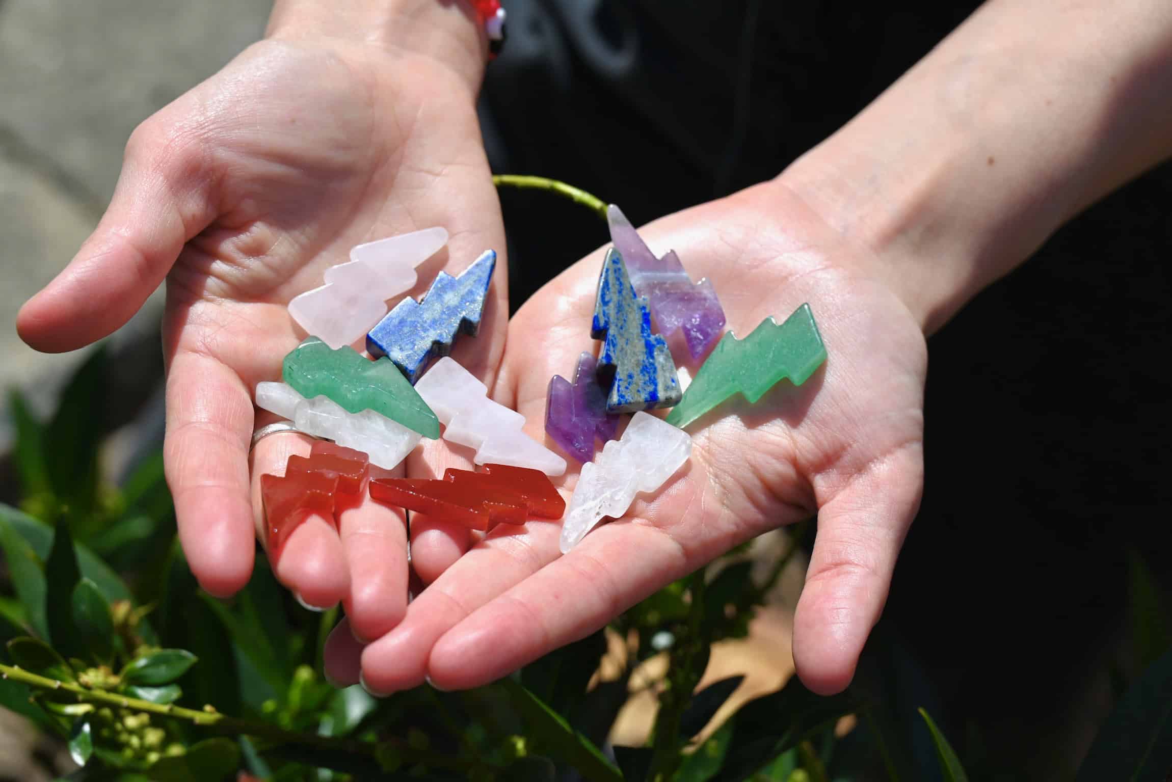 Lightning Bolts Assorted Gemstones 1 Inch